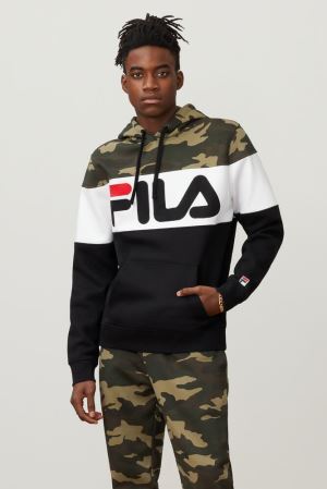 FILA Grand-slam Hoodies Black / Camo / White,Mens Clothing | CA.EDUVHS281